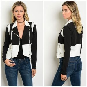 Black Ivory Moto Zipper Jacket